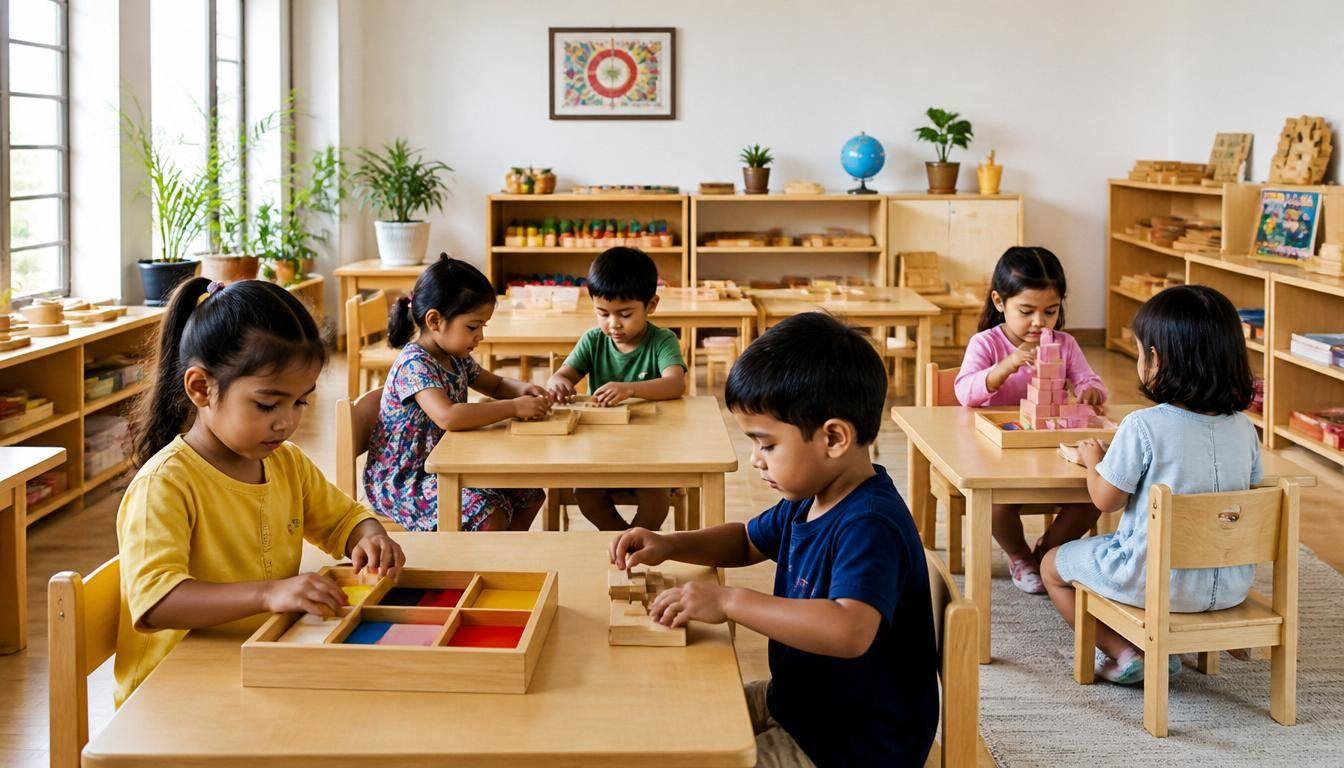 Bright Montessori classroom at the best preschool in Coimbatore, Tamil Nadu